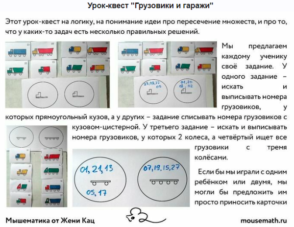 [Мышематика] Урок-квест Грузовики и гаражи [Женя Кац]