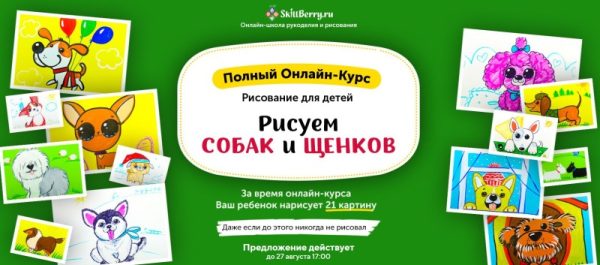 Рисуем Собак и Щенков [Skillberry]